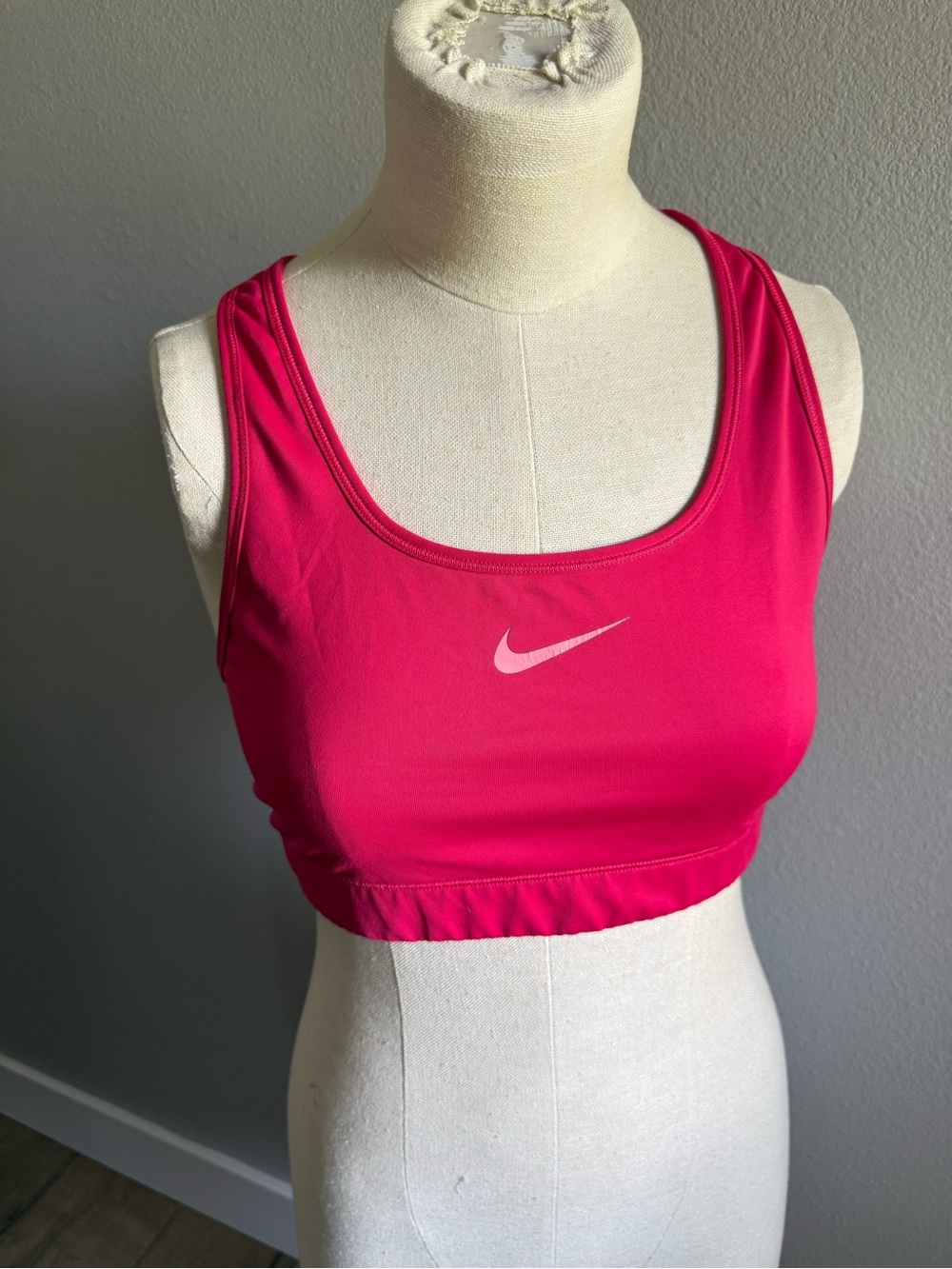 Nike Pink Racerback Sports Bra with Swoosh Logo